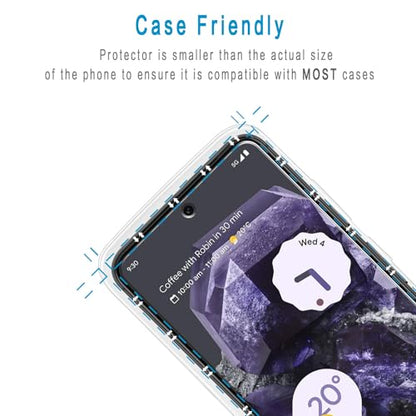 2 Pack Screen Protector for Google Pixel 8A 6.1 inch Tempered Glass - color: Clear-Google Pixel 8a