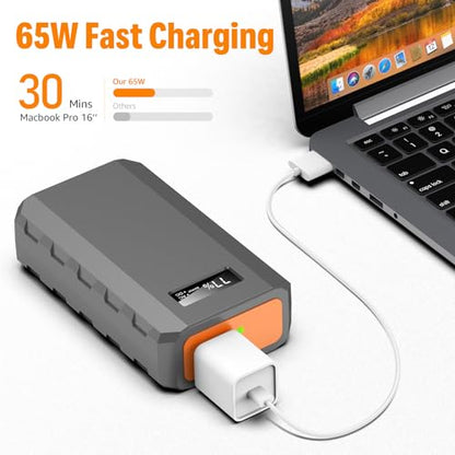 SinKeu 23,400mAh/86.58Wh Portable Laptop Phone Charger with AC Outlets - color: Grey