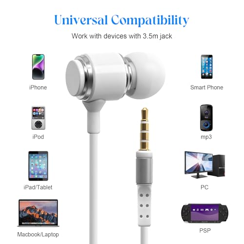 Single Mono Wired Earbud Headset with Microphone
