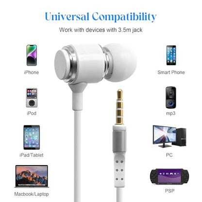 Single Mono Wired Earbud Headset with Microphone