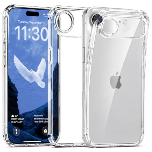 Soft TPU Clear Case for iPhone 17 Air 6.5 inch | Not-Yellowing，Military Drop Protection，Shockproof Transparent Silicone Case, Ultra Slim & Thin，Camera Protection，Clear - size: for iPhone 17 Air