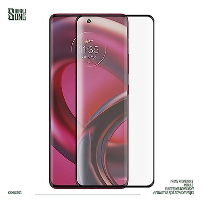 2Pcs Screen Protector for MOTO EDGE 30 FUSION,3D Curved Full Coverage Anti-Scratch 9H Hardness For MOTO EDGE 30 FUSION 6.6" 3D Curved Edges Tempered glass Protector Film
