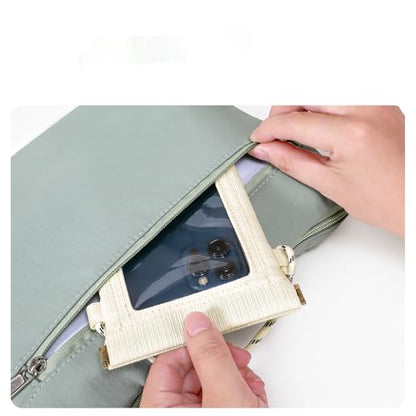 Waterproof Phone Pouch - Touchscreen Compatible Crossbody Bag for Swimming, Rain & Outdoor Activities (White) - color: White