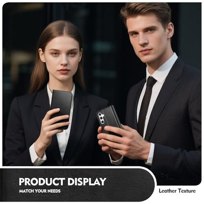 Compatible with Samsung Galaxy S25 FE Case Wallet with Card Holder [4 Card Slots] Kickstand [RFID Blocking] PU Leather Phone Case Flip Folio Protective Cover TPU Shockproof,Black - color: Black, size: Samsung Galaxy S25 FE