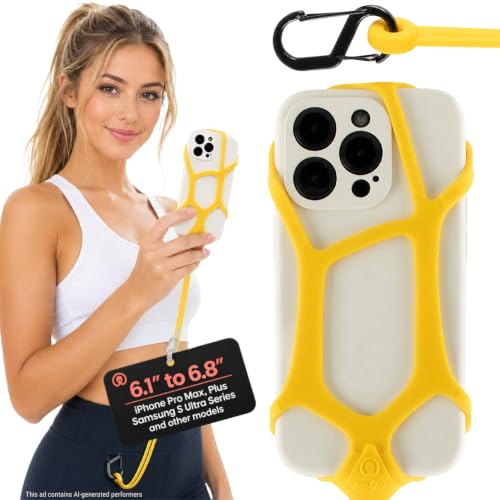 Pulpo Safety Cell Phone Lanyard, Phone Wrist Strap, Yellow, 6.1" to 6.8" - color: Yellow, size: Large 6.1-6.8"