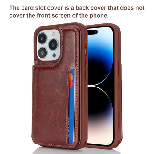 iCoverCase Compatible with iPhone 14 Pro Case with Card Holder, Wallet Case for Women Men RFID Blocking PU Leather Protective Phone Case 6.1 Inch (Dark Brown) - color: Dark Brown
