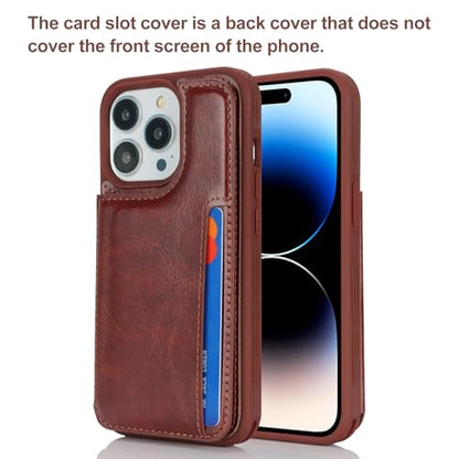 iCoverCase Compatible with iPhone 14 Pro Case with Card Holder, Wallet Case for Women Men RFID Blocking PU Leather Protective Phone Case 6.1 Inch (Dark Brown) - color: Dark Brown