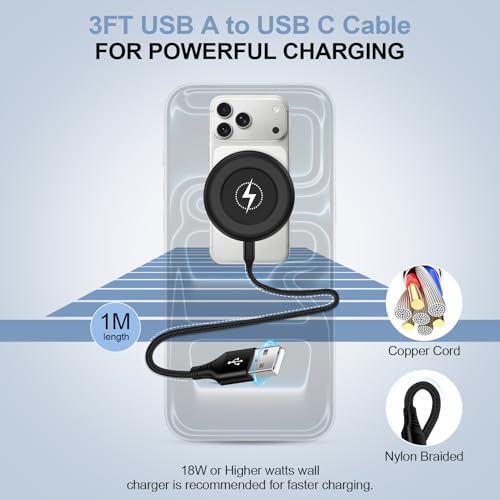 2Pack 15W Wireless Charger for Samsung S26 Wireless Charger Fast Charging Pad for Android Samsung Galaxy S26 Ultra/S25/S24/S23/S22/S21/Z Flip 7/Google Pixel 10 Pro/9a /9/8a/7a/8/7 Pro/iPhone 17/16/15