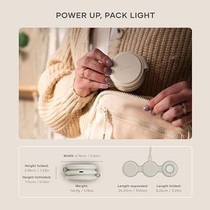 Satechi OntheGo 3-in-1 Wireless Charger, Qi2 15W Fast Charging, Sand - color: Sand