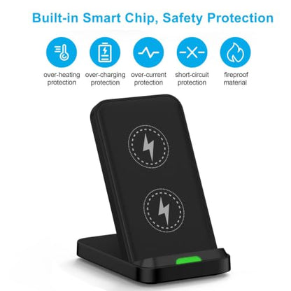 for Google Pixel 9, 10, 11 Pro XL, Wireless Charger Phone Stand Station for - color: Dark Black, style: wireless charger with adapter