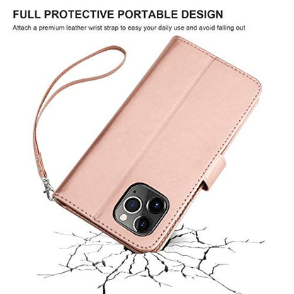 Bocasal Detachable Wallet Case Card Holder for iPhone 11 Pro Max Rose Gold - color: Rose Gold