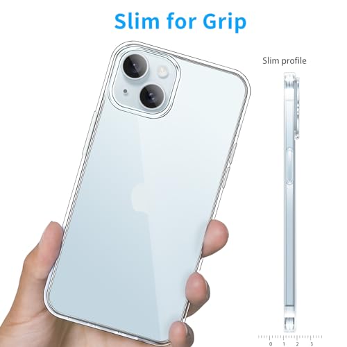 JJGoo Compatible with iPhone 15 Plus Case, Clear | Soft TPU Transparent Phone Cover, Shockproof Slim Bumper Protective Case - color: Clear