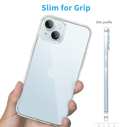 JJGoo Compatible with iPhone 15 Plus Case, Clear | Soft TPU Transparent Phone Cover, Shockproof Slim Bumper Protective Case - color: Clear