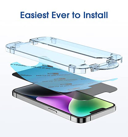 amFilm OneTouch for iPhone 14 Plus/13 Pro Max Privacy Screen Protector 6.7' - size: 14-6.7”