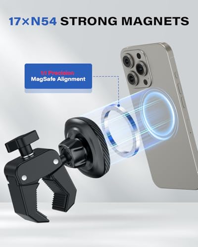 OQTIQ Phone Holder for Peloton Exercise Bike, Heavy-Duty Clamp Bar Mount