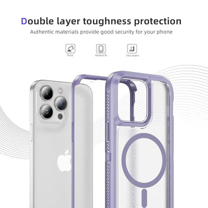Magnetic for iPhone 14 Pro Case, Compatible with MagSafe, Shockproof Dustproof Drop Proof, Military Grade Double Layer Protection, Purple/Clear - color: Magnetic Purple/Clear, size: iPhone 14 PRO