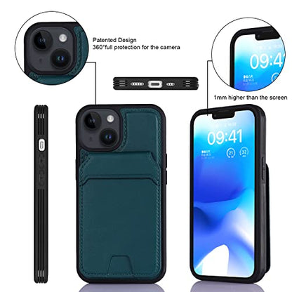 iCoverCase Wallet Case for iPhone 13 Pro Max/12 Pro Max Compatible with MagSafe, Magnetic Detachable Card Slots Holder PU Leather Kickstand Wireless Charging Case 6.7 Inch (Blackish Green) - color: Blackish Green