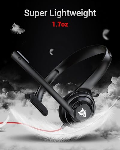 NUBWO HW02 USB C/3.5 Headset with Microphone, in-line Mute & Volume Control - color: Dark, size: 1 pack
