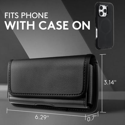 Nylon Belt Case Holster Phone Belt Pouch Holder with Magnetic Closure - color: Nylon1, size: L(6.5" x 3.5" x 0.5")