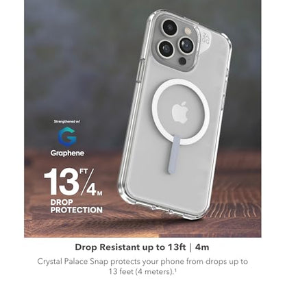 ZAGG Crystal Palace Snap iPhone 15 Pro Max Clear Phone Case - Drop Protection (13ft/4m), Durable Graphene, Anti-Yellowing, and Scratch-Resistant MagSafe Phone Case - size: iPhone 15 Pro Max, style: With Magsafe