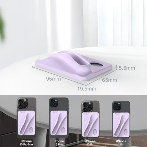 DOB SECHS Silicone Lip Holder with Card Holder Compatible with Lipstick Lip Glaze Phone Case Back Stick On Holder for iPhone and Android Smartphones （Purple, Small） - color: Purple, size: Small