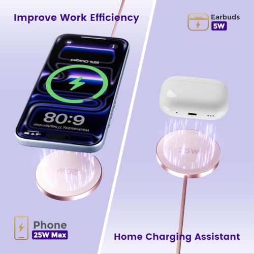 MagSafe 25W Wireless Charger for Apple Magnetic Fast Charging Pad - color: Pink
