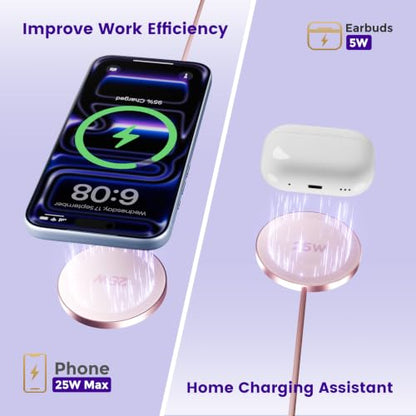 MagSafe 25W Wireless Charger for Apple Magnetic Fast Charging Pad - color: Pink