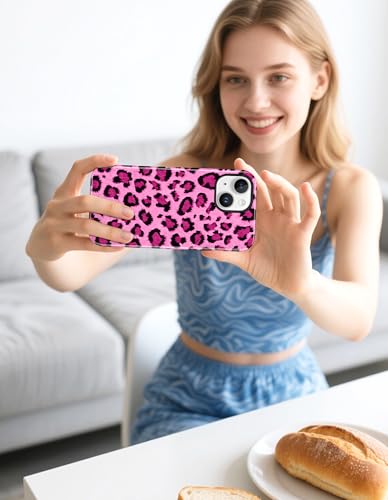 Jusy Magnetic Cheetah Phone Case for iPhone 16 Pro Max,Purple Leopard | Compatible with MagSafe,Cute Aesthetic Tortoise Shell Design,TPU and PC Protective Shockproof Cover - color: Purple Leopard