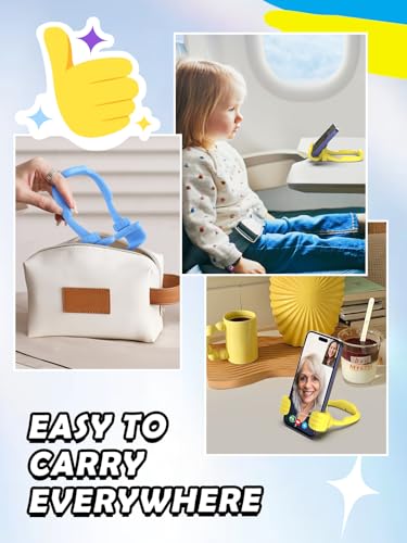 Christmas Stocking Stuffers for Kids Teens Girls Boys Thumbs Up Phone Stand - color: Macaron Blue+Yellow
