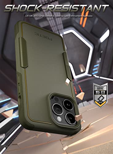 Poetic Neon Case Compatible with iPhone 14 Pro Max, Dual Layer Rugged Slim Shockproof Drop Protection, Military Green - color: Military Green, size: iPhone 14 Pro Max