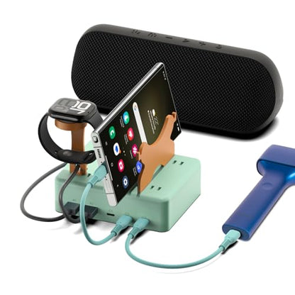 KFD Charging Station for Multiple Devices, 70W 5-Port USB C Fast Charger Stations for iPhone iPad Android Cell Phone Kindle Tablet, Multi-Device Organizer Docking Station, Multi Charger Organizer