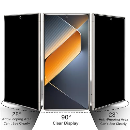 2+2 Pack Privacy Screen Protector for Samsung Galaxy S25 Ultra - color: Samsung Galaxy S25 Ultra-Black