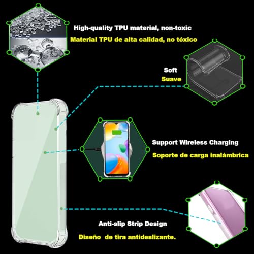 USTIYA Case for Xiaomi 14T 5G Clear TPU Four Corners Military-Grade Protection Cover Transparent Soft funda