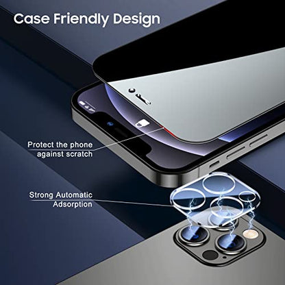 UniqueMe 2+2 Pack for iPhone 12 Pro Max Privacy Screen Protector