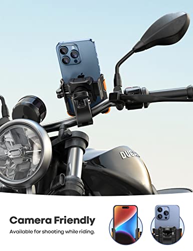 Lamicall Motorcycle Bike Phone Mount, 1s Lock Bike Phone Holder - color: Orange