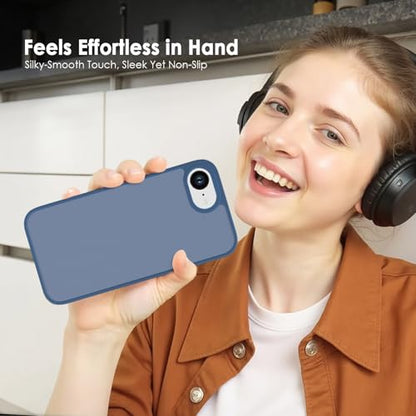 TENOC Phone Case Compatible with iPhone SE (2nd 2020 and 3rd 2022 Generation) & iPhone 7 & iPhone 8, Dark Blue Case Translucent Protective Bumper Matte Hard Back Cover for 4.7 Inch - color: Dark Blue, size: iPhone 7/8/SE