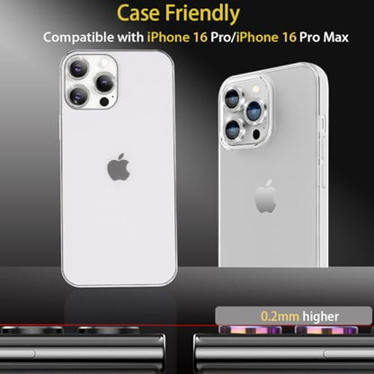 Camera Lens Protector for iPhone 16 Pro/16 Pro Max, Glitter Silver - color: Glitter Silver