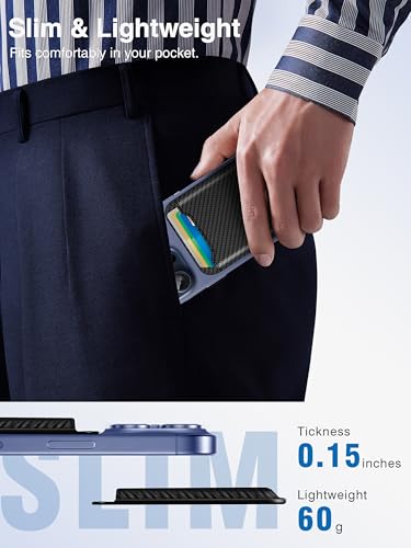 TopMade for Magsafe Wallet, 4 Card Holder, Strongest Magnetic Phone Wallet - color: Carbon Fiber Black