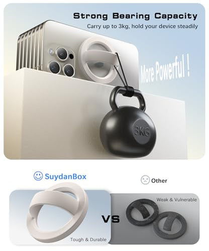 Magnetic Phone Grip, Removable Loop Grip with Soft Finger Strap, Silicone Phone Ring Holder for Back of Phone for iPhone 16/15/14/13/12 Pro Max/Plus, Stone - color: Stone
