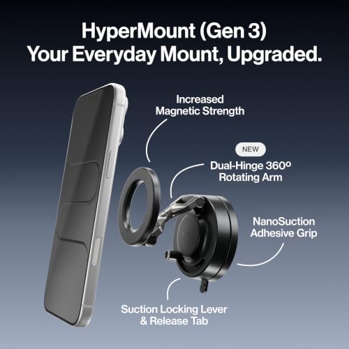Statik HyperMount (Gen 3) Magnetic Phone Holder, for iPhone and Android - color: Gen 3, size: 1 Pack