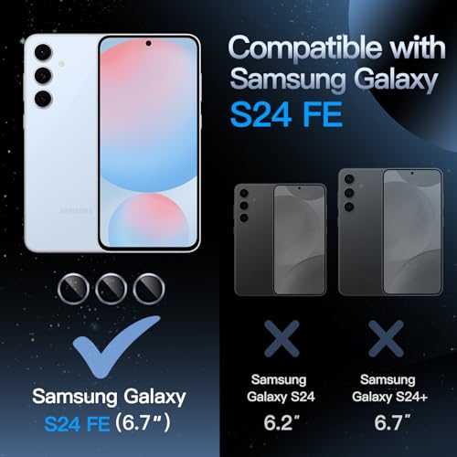 JETech Camera Lens Protector for Samsung Galaxy S24 FE, Blue, 1 Set - color: Blue