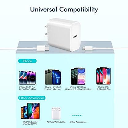 iPhone Fast Charger,10FT Extra Long Fast Charging USB C to Lightning Cable Cord with USBC iPhone Charger Block Quick PD Travel Plug for iPhone 14/Pro/Pro Max/Plus/13/12/11/Mini/Pro/XS/XR/SE2022/8/iPad
