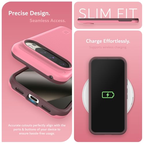 TUDIA MergeGrip [Compatible with Magsafe & Pixelsnap] Cases for Google Pixel 10 / Pixel 10 Pro Case 2025 – [Military Grade Drop Tested] Dual Layer Slim Shockproof Heavy Duty Protection - Smokey Pink - color: Smokey Pink, size: Pixelsnap 10 / 10 Pro