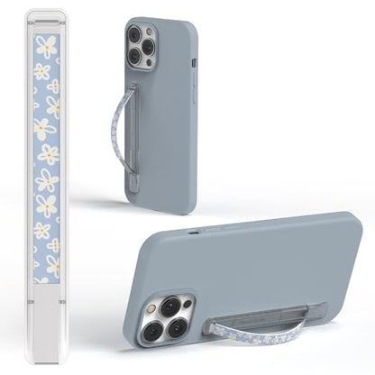 SleekStrip SleekGrip-Essential Ultra Thin Phone Grip Stand,Slim Metal Finger Loop Ring Hand Holder Strap Cell Phone Grips for iPhone 16 Pro Max,17 Air,Android,Case Back - Frosted x Daisy Bloom - color: Frosted x Daisy Bloom