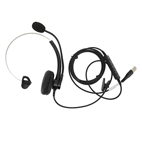 One Ear Wired Headset with Noise Cancelling for Crystal Clear HD Calls in Call Center Office (USB Interface) - size: USB-Schnittstelle