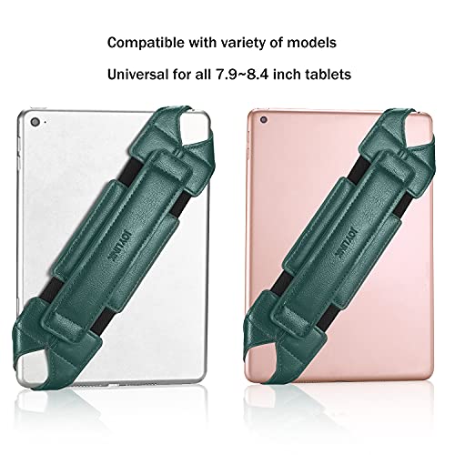 joylink Universal Tablet Hand Strap Holder, 360 Degree Swivel Leather Handle Grip Compatible with 8 Inch Tablets (iPad mini), Dark Green - color: Green