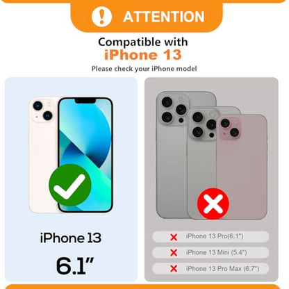 Bocasal Detachable Wallet Case Card Holder for iPhone 13, Red | RFID Blocking Kickstand Card Slots Holder PU Leather Magnetic Shockproof Wrist Strap Removable Flip Protective Cover 6.1 inch - color: Red