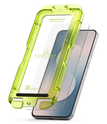 Ringke for Samsung Galaxy S25 FE Screen Protector [Easy Slide, 2 Pack] | Easy Installation with Alignment Tool, Case Friendly Premium 9H Hardness Tempered Glass - size: Galaxy S25 FE