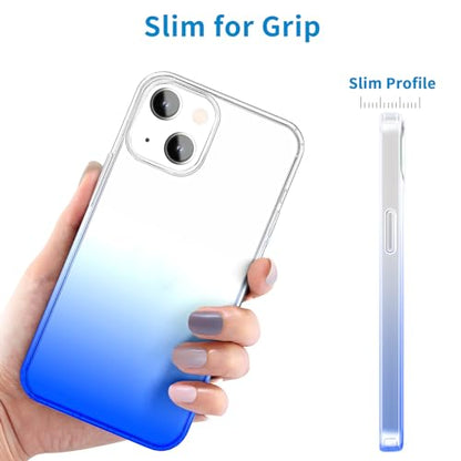 JJGoo Compatible with iPhone 15 Plus Case Clear, Soft Clear TPU Phone Cases, Shockproof Transparent Bumper Cover Slim Thin Phone Case, Gradient Blue - color: Gradient Blue