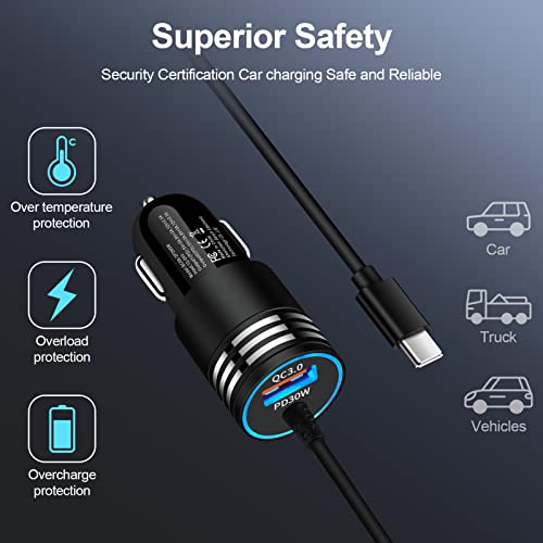 Type C Car Charger Adapter Plug USB C 48W USB Charger+USB C Cable Fast Charging Compatible for Motorola Razr/Razr+/Razr 40 50 Ultra/Edge 2024/Edge+/Edge 5G UW/G Power/G Stylus 5G 2024/5G 2024/G Play